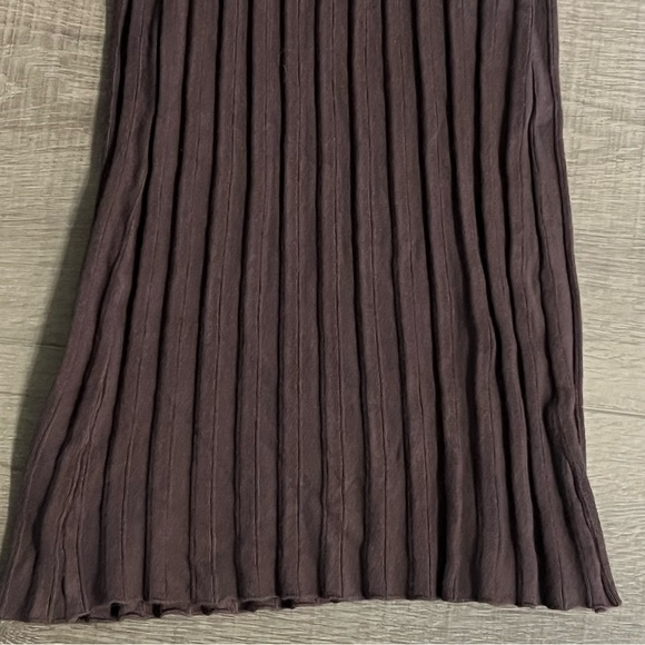 House of Harlow 1960 Mid Rise Ribbed Knit Soft Flared Pull On Brown Pants Medium - Picture 6 of 9